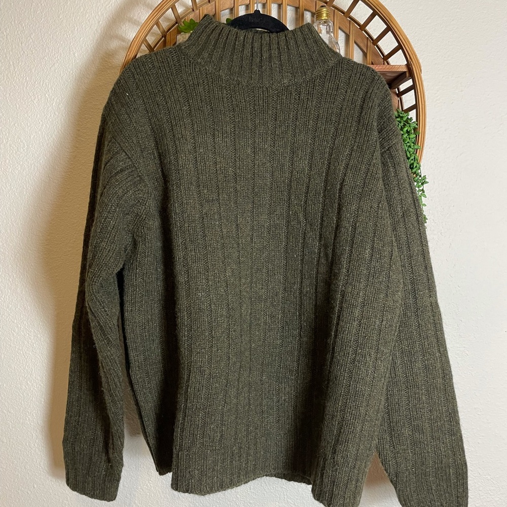 -vintage look 100% wool sweater turtleneck Work Wear